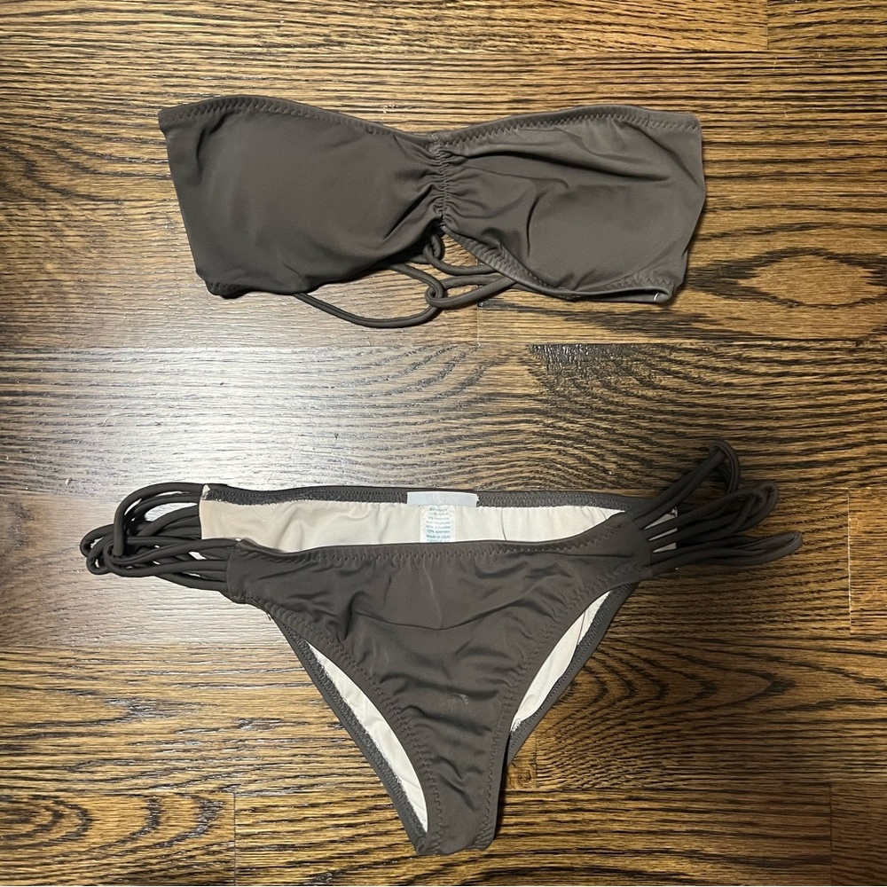 Eberjey Brown Bikini Set Minimalist Design